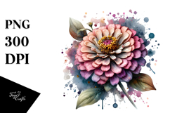 Zinnia with Metallic Insertions PNG Product Image 1