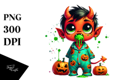 Funny Contempt Demon in Pajamas PNG Product Image 1