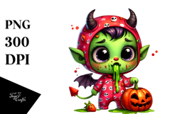Funny Contempt Demon in Pajamas PNG Product Image 1