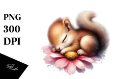 Cute Adorned Baby Squirrel PNG Product Image 1