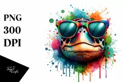 Colorful Turtle with Paint-like Colors | Clipart Product Image 3