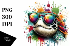 Colorful Turtle with Paint-like Colors | Clipart Product Image 3