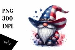 Washed Watercolor Patriotic Cowboy Gnome Product Image 3