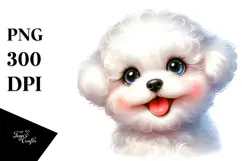 Cute Baby Bichon Frise PNG Product Image 1