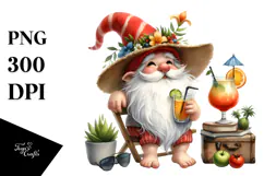 Whimsical Gnome Cocktail Summer Clothes PNG Product Image 1