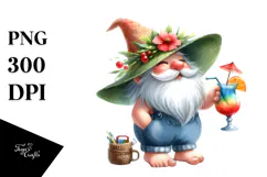 Whimsical Gnome Cocktail Summer Clothes PNG Product Image 1