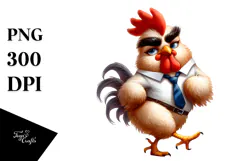 Sassy Chicken with Bow Tie, Playful PNG Product Image 1