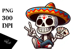 Goofy Sugar Skull with Party Hat, Trending PNG Product Image 1