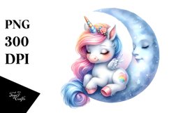 Baby Unicorn Moon | Sublimation | Clipart Product Image 3