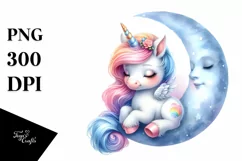 Baby Unicorn Moon | Sublimation | Clipart Product Image 3