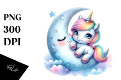 Unicorn on the Moon Clipart Product Image 3