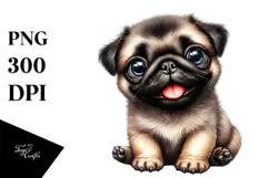 Happy Pug, Transparent PNG Product Image 1