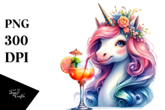 Colorful Baby Unicorn in Speakeasy, PNG Product Image 1