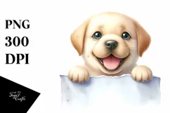 Funny Watercolor Baby Labrador Retriever with Big Eyes Product Image 3