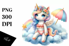 Baby Unicorn Beachwear from Cloud | Sublimation Clipart Product Image 3