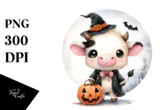 Watercolor Cow Portrait with Big Eyes, Transparent PNG Product Image 1