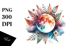 Abstract Moon Clouds Clipart Product Image 1