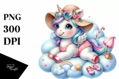 Baby Unicorn Beachwear from Cloud | Sublimation Clipart Product Image 1