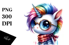 Cute Unicorn with Cool Haircut, PNG Product Image 1