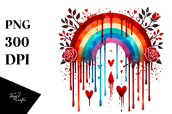 Colorful Rainbow with Hearts, Transparent PNG Product Image 1