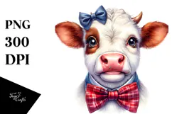 Funny Cow with Bow and Tie PNG Product Image 1