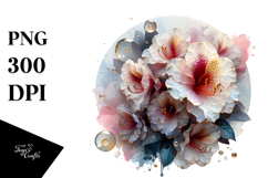 Glossy Rhododendron, Watercolor PNG Product Image 1