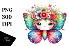 Cartoon Butterfly Crown Clipart Product Image 1