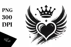 Simple Paintbrush Style Heart, PNG Product Image 1