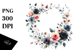 A Washed Watercolor Colorful Floral Frame, White Background Product Image 1