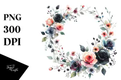 A Washed Watercolor Colorful Floral Frame, White Background Product Image 1