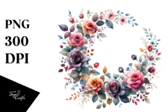 A Washed Watercolor Colorful Floral Frame, White Background Product Image 1