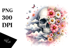 Colorful Skull with Grungy Splash PNG Product Image 1