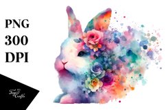 Vibrant Bunny with Flowers | Clipart Product Image 3