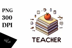 Simple Books Teacher Summer Flower PNG Product Image 3