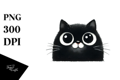 Funny Black Cat Image PNG Product Image 1