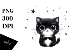 Funny Black Cat Image PNG Product Image 1
