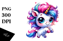 Cute Jumping Unicorn PNG Product Image 1