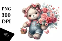 Detailed Whimsical Cute Baby Bear | Sublimation | Clipart Product Image 1