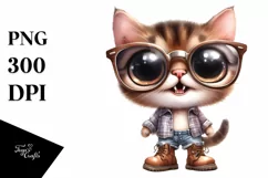 Baby Cat with Sunglasses | Sublimation | Clipart Product Image 3