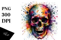 Colorful Skull Grungy PNG Product Image 1