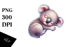 Digital Baby Koala Flower PNG Product Image 1