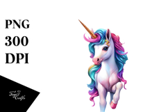 Colorful Baby Unicorn in Cuban Street, PNG Product Image 1