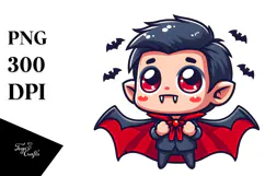 Silly Vampire with Superhero Cape, High-Res PNG Product Image 1