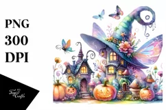 Watercolor Fairy Halloween Scene | Sublimation | Clipart Product Image 3