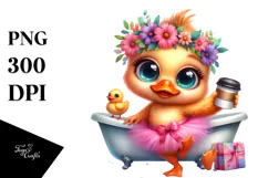 Goofy Duck with Bathtub PNG Product Image 1