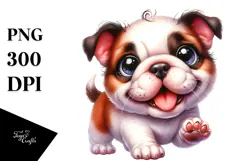 Cute Bulldog with Big Eyes PNG Product Image 1