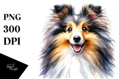 Happy Shetland Sheepdog, PNG Product Image 1