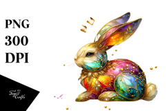 Colorful Bunny made of on Splashy Background, PNG Product Image 1