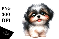 Watercolor Happy Shih Tzu PNG Product Image 1