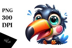 Colorful Baby Toucan Cartoon | Sublimation Clipart Product Image 3
